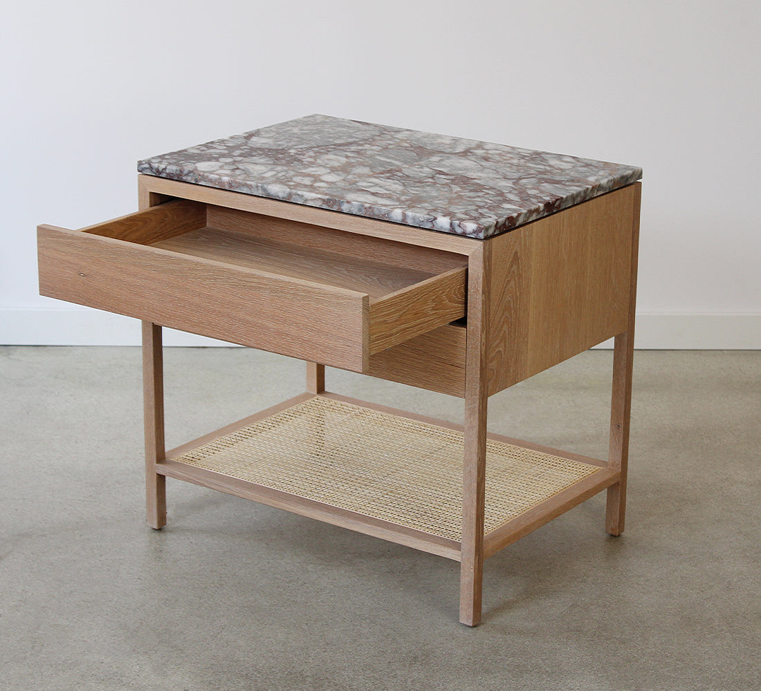 Davis 2-Drawer Nightstand, Marble Top