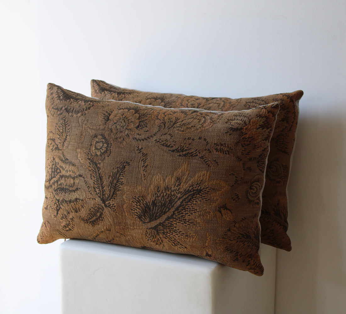 Antique Tapestry Pillow Brown Small