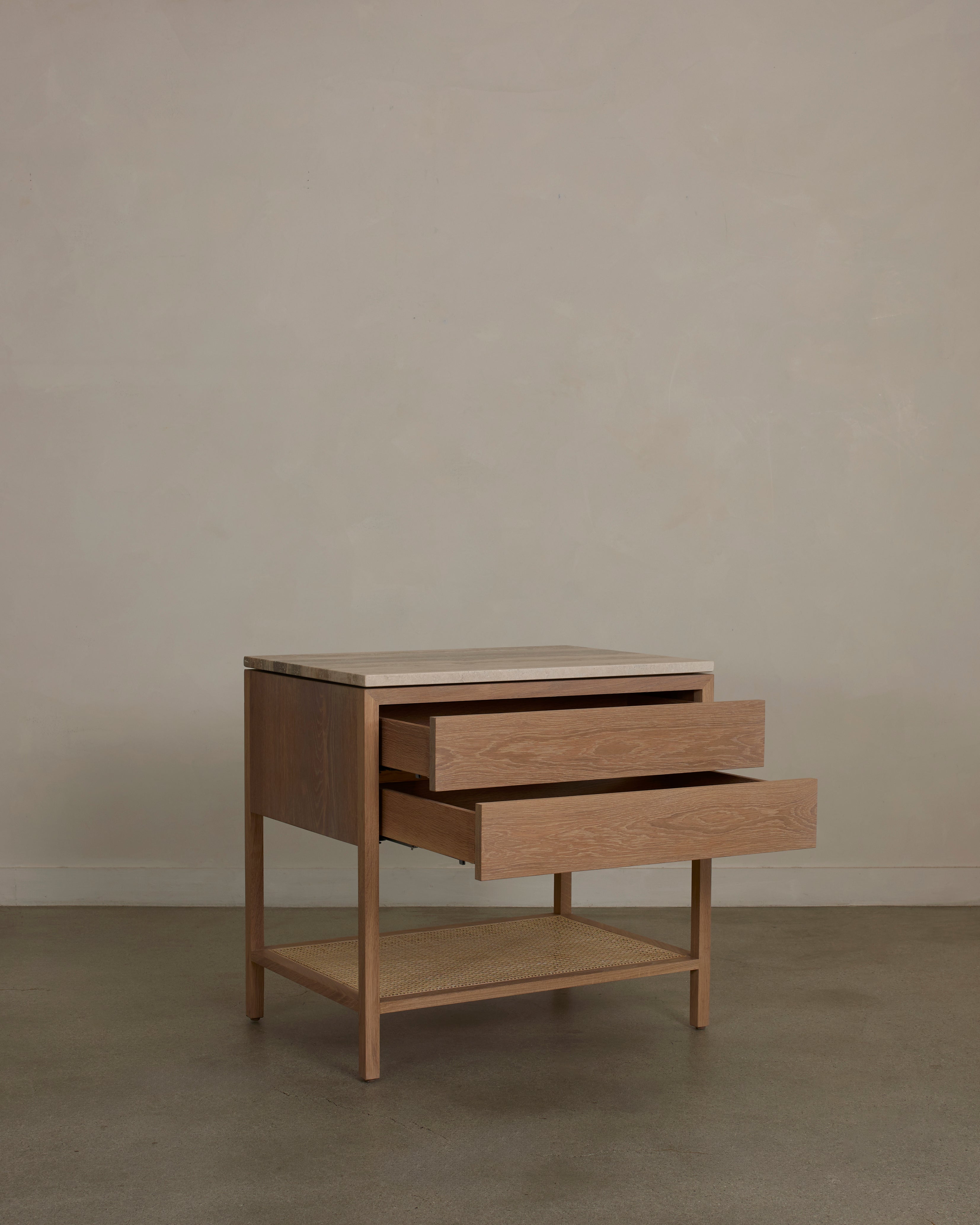 Davis 2-Drawer Nightstand, Stone Top