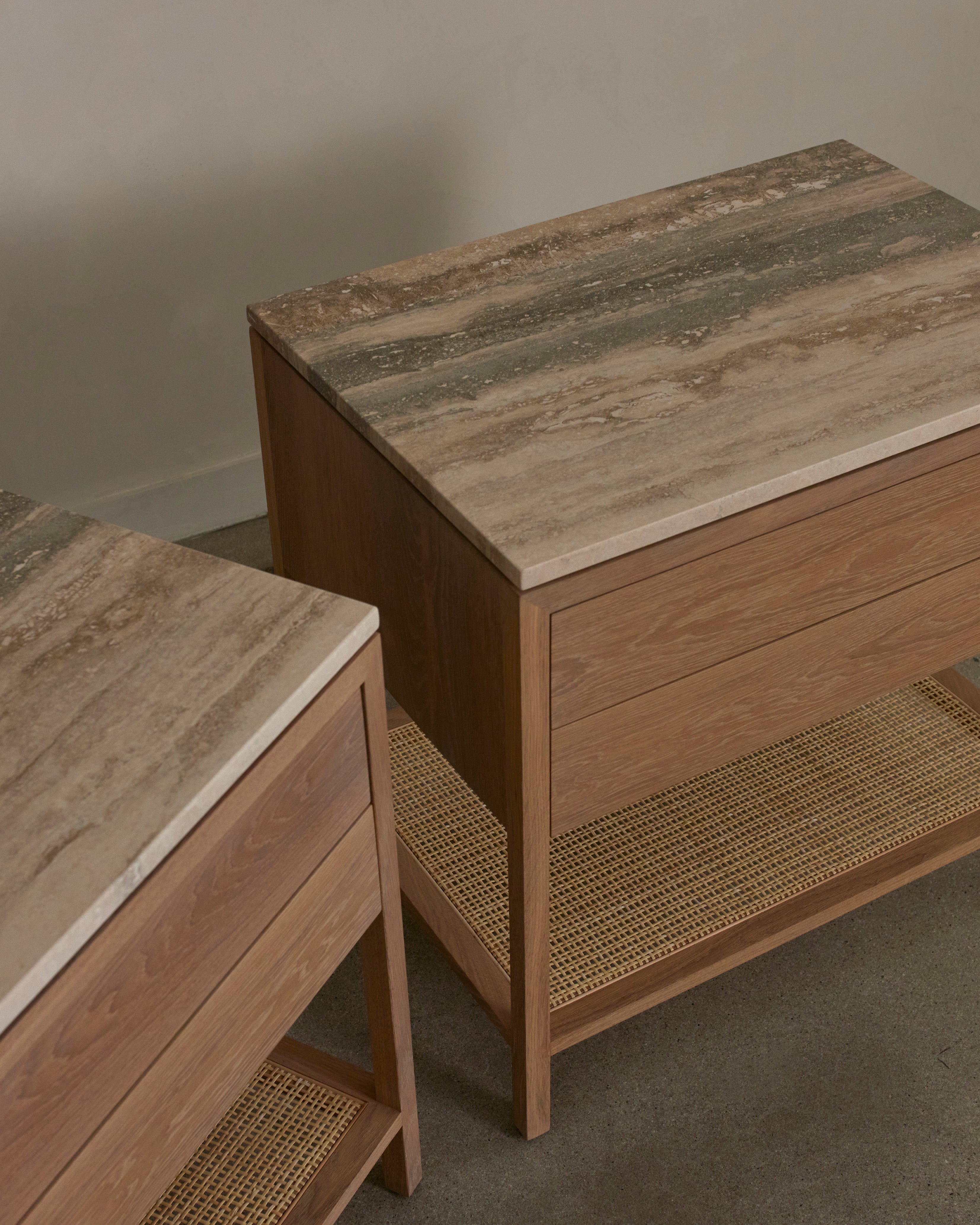 Davis 2-Drawer Nightstand, Stone Top