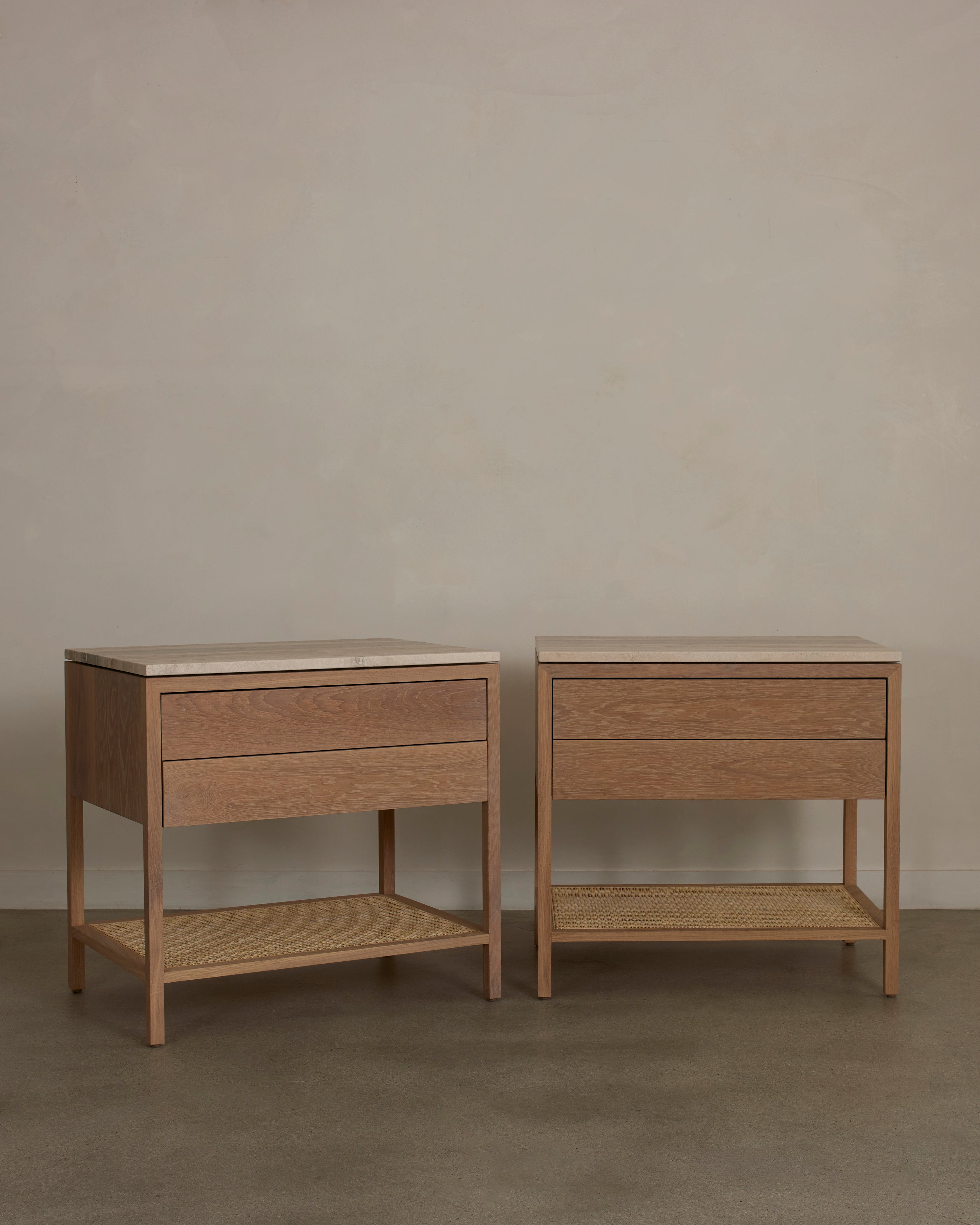 Davis 2-Drawer Nightstand, Stone Top