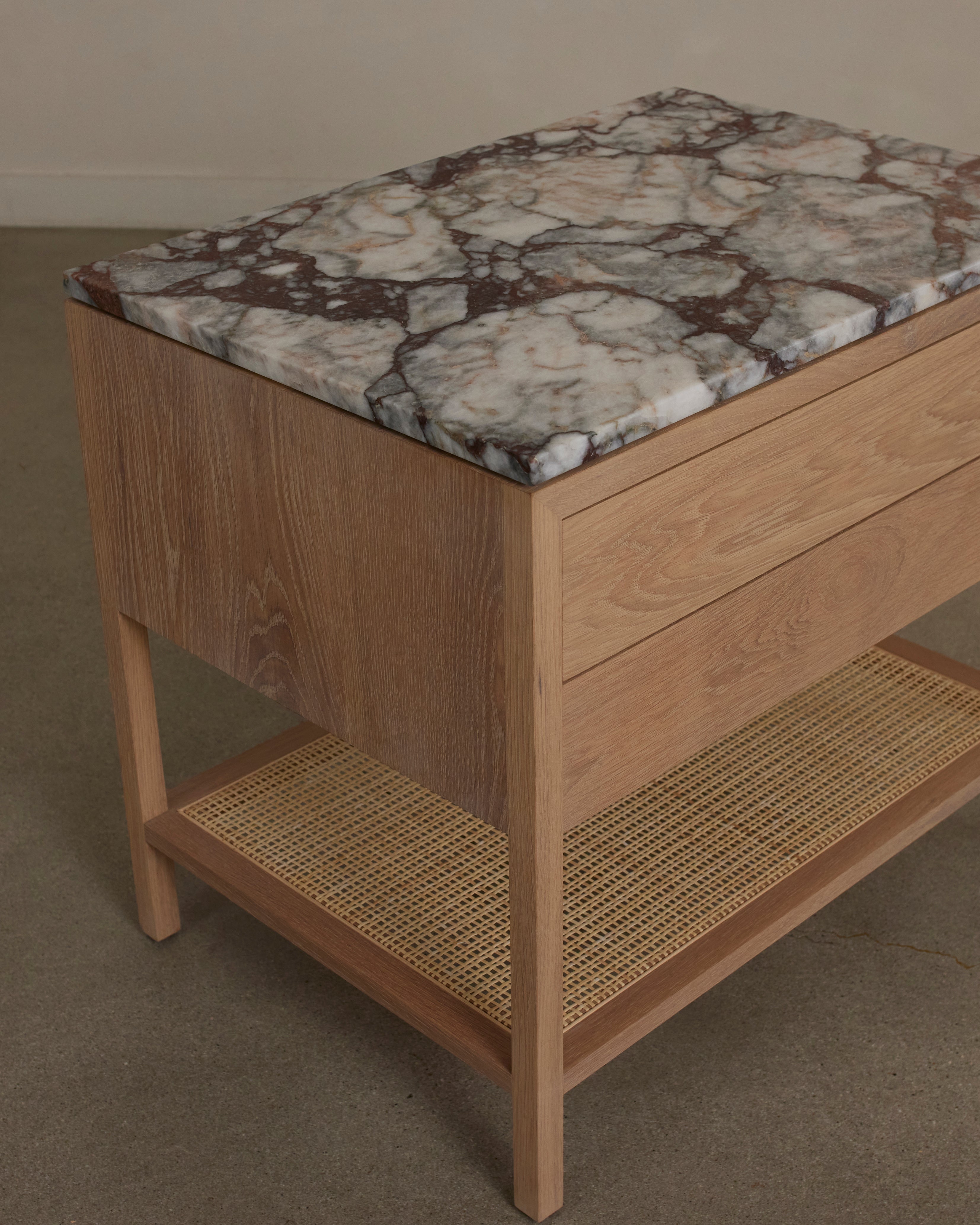 Davis 2-Drawer Nightstand, Stone Top