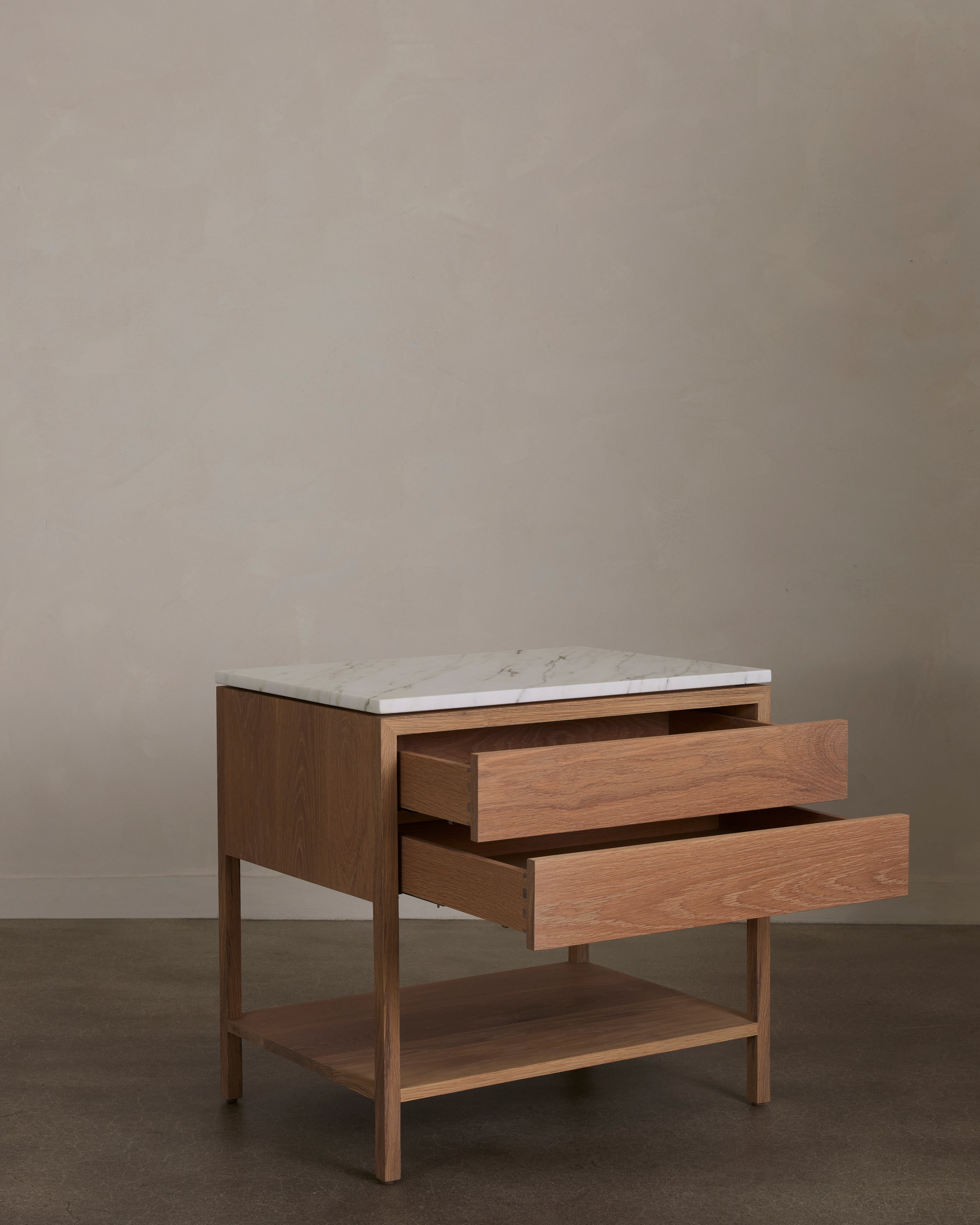Davis 2-Drawer Nightstand, Stone Top