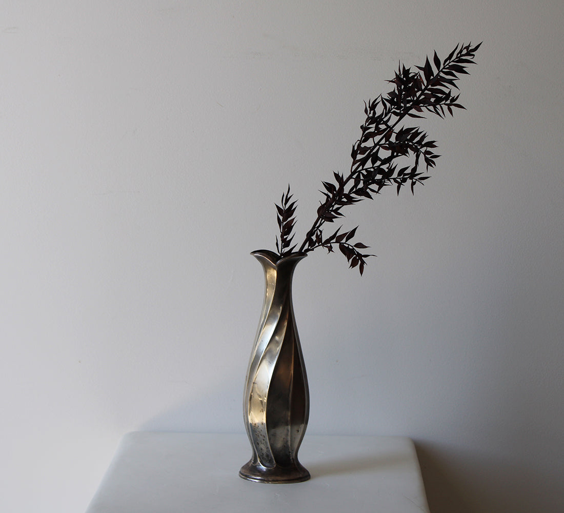Deco Silverplate Vase