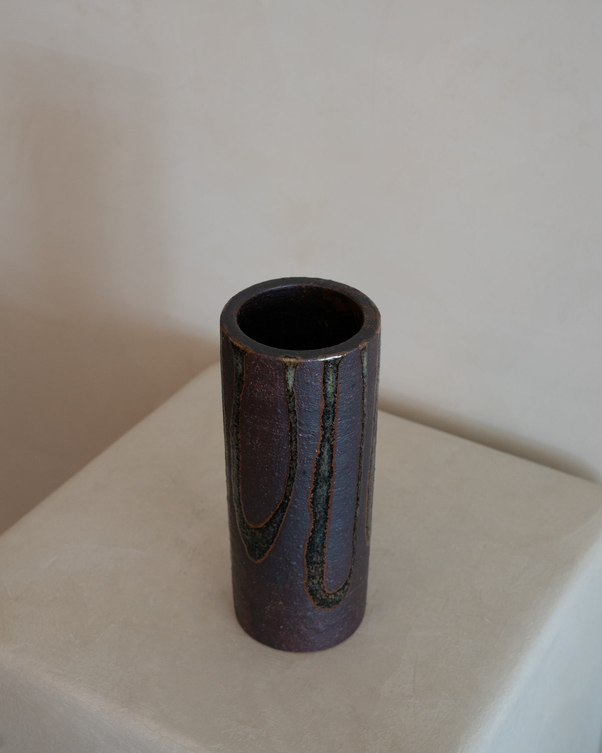 Deep Purple Cylinder Vase