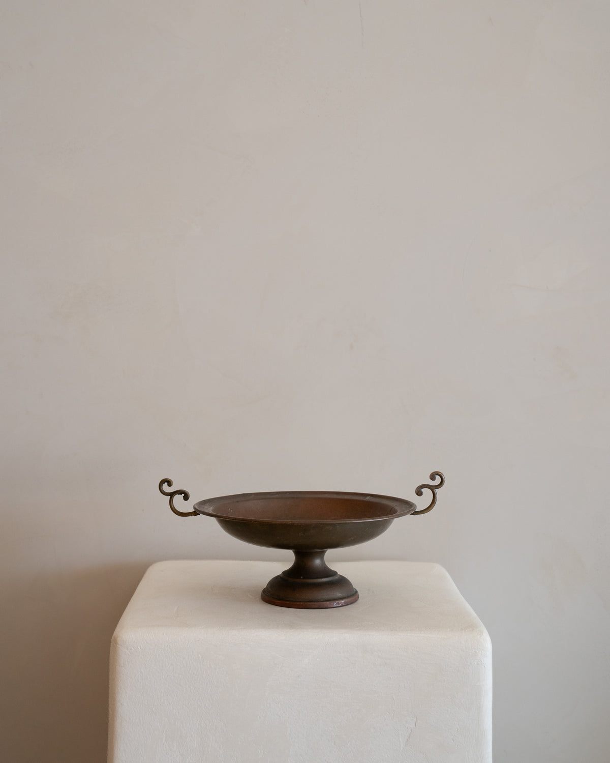 Hammered Brass Pedestal Bowl