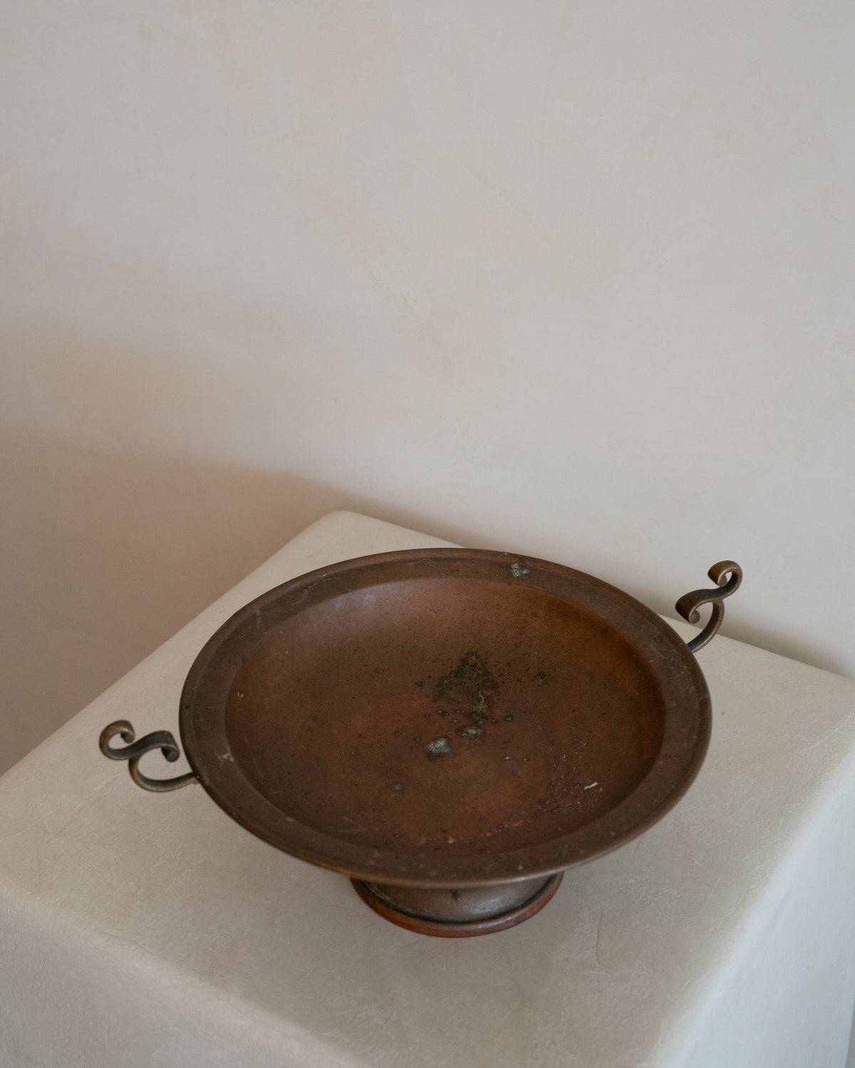 Hammered Brass Pedestal Bowl