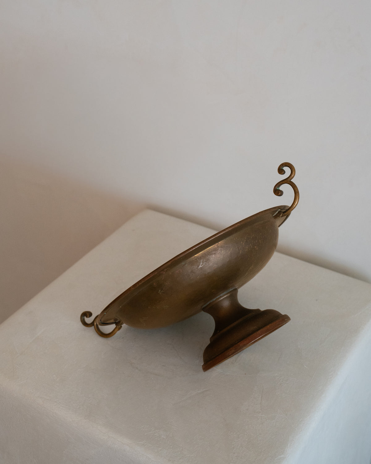 Hammered Brass Pedestal Bowl
