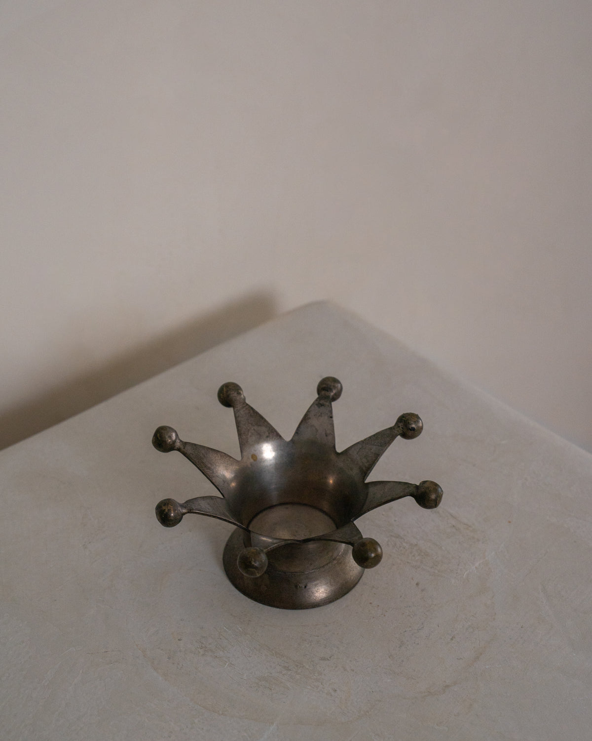 Silver-plated Crown Candle Holder