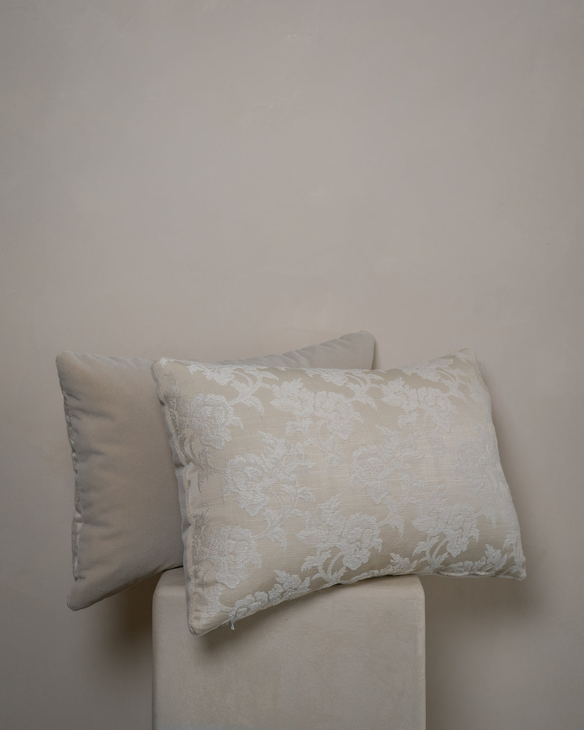Off-White Brocade Pillow
