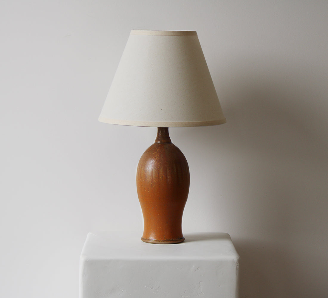 Ceramic Table Lamp, Brown Stoneware