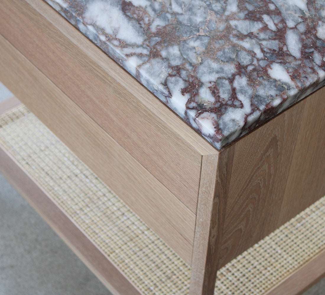 Davis 2-Drawer Nightstand, Marble Top