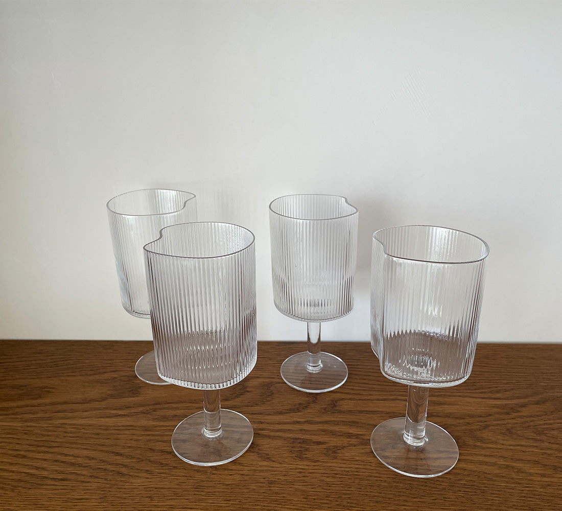 Rippled Red Wine Glass