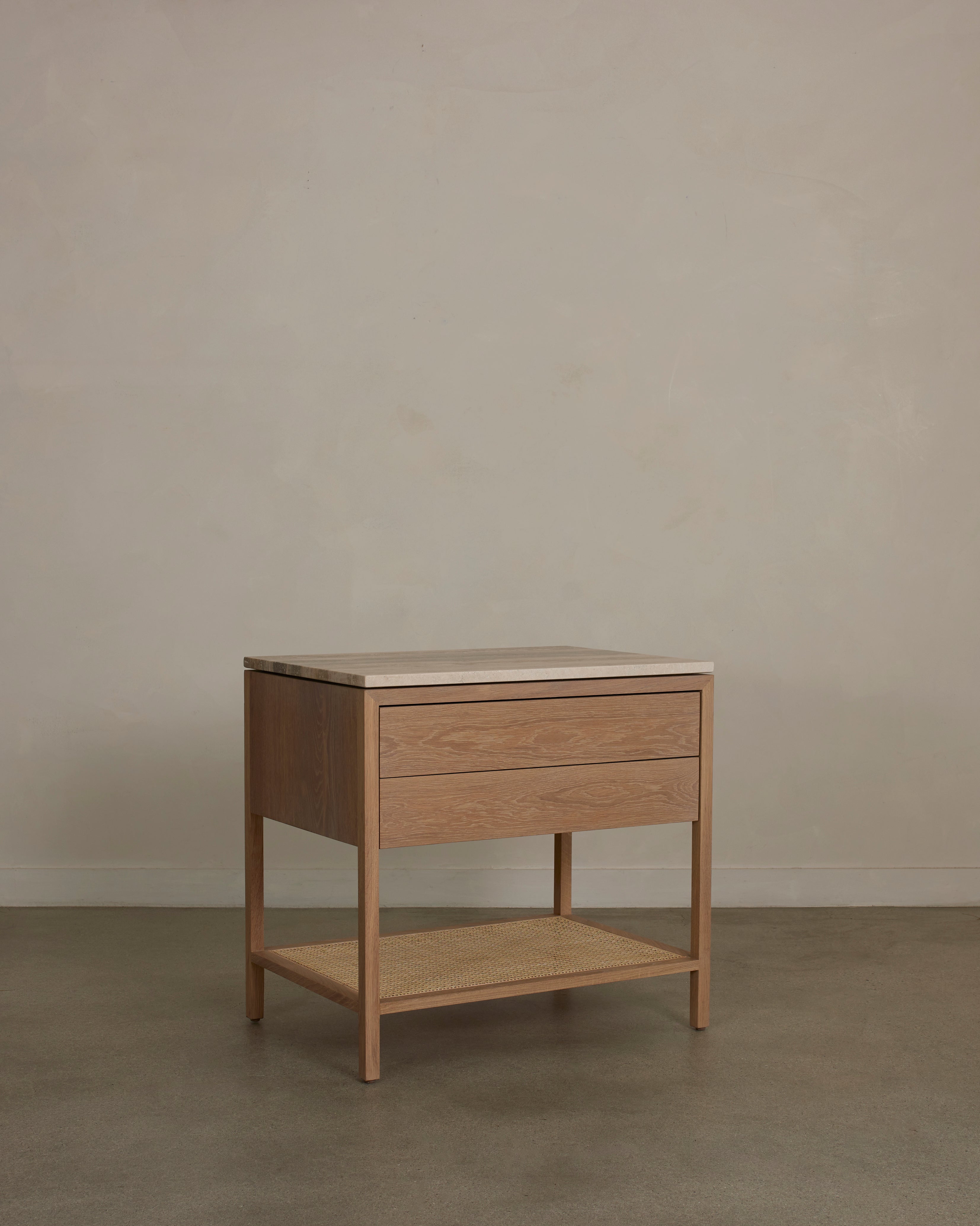 Davis 2-Drawer Nightstand, Stone Top