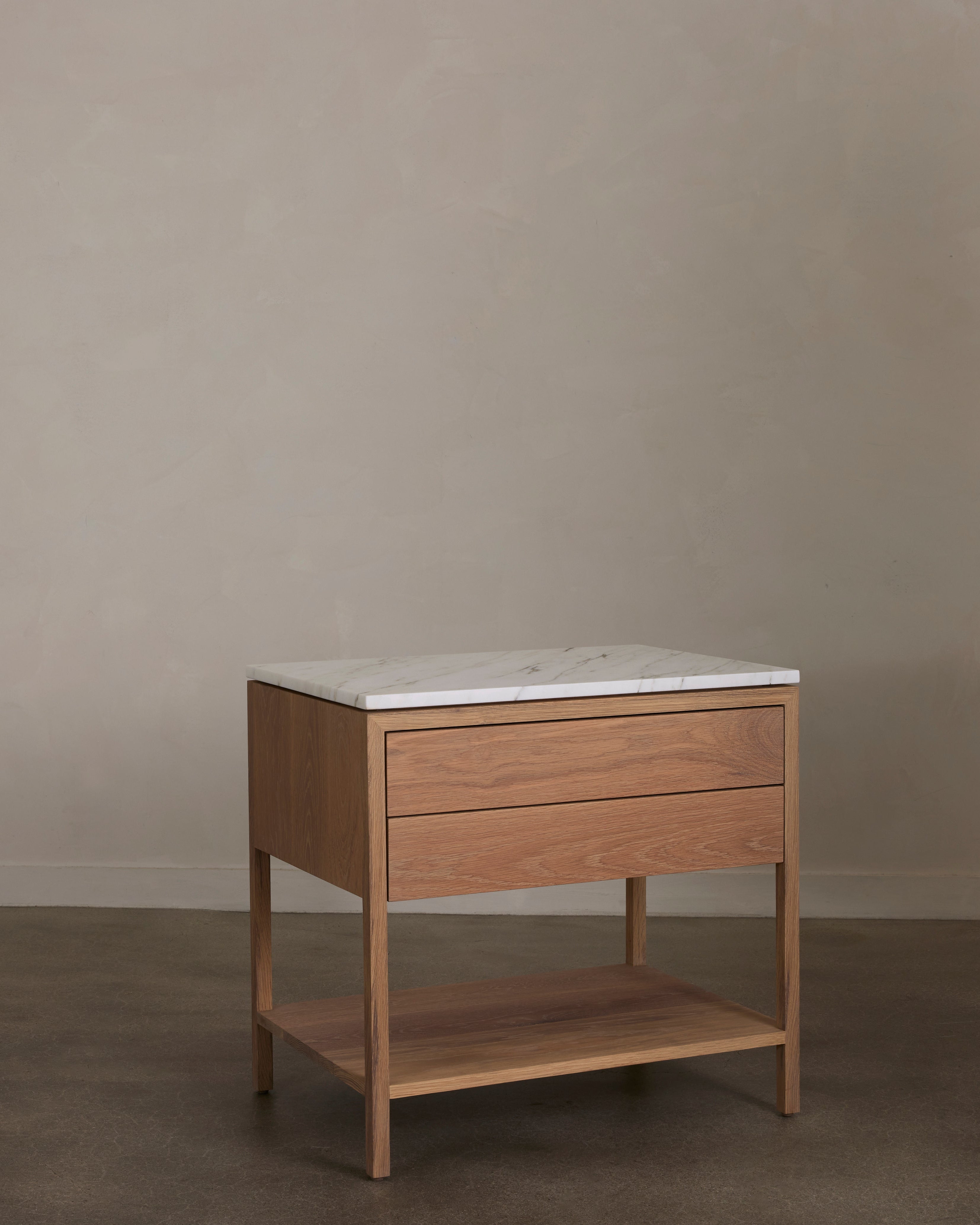 Davis 2-Drawer Nightstand, Stone Top
