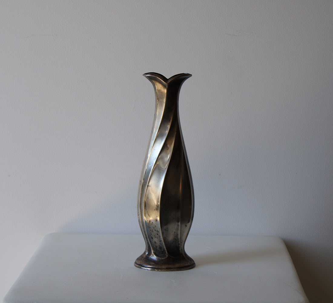 Deco Silverplate Vase
