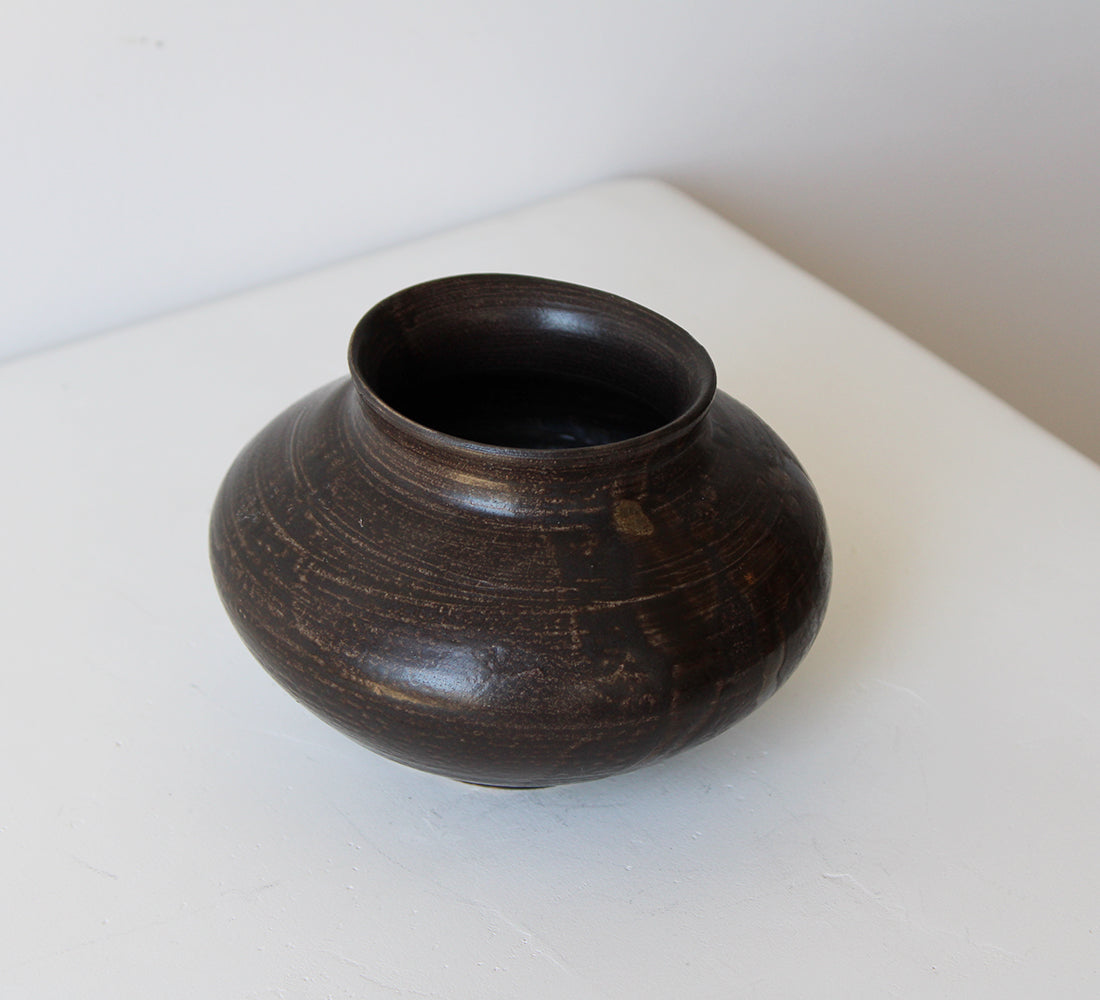 Dark Brown Drip Vase