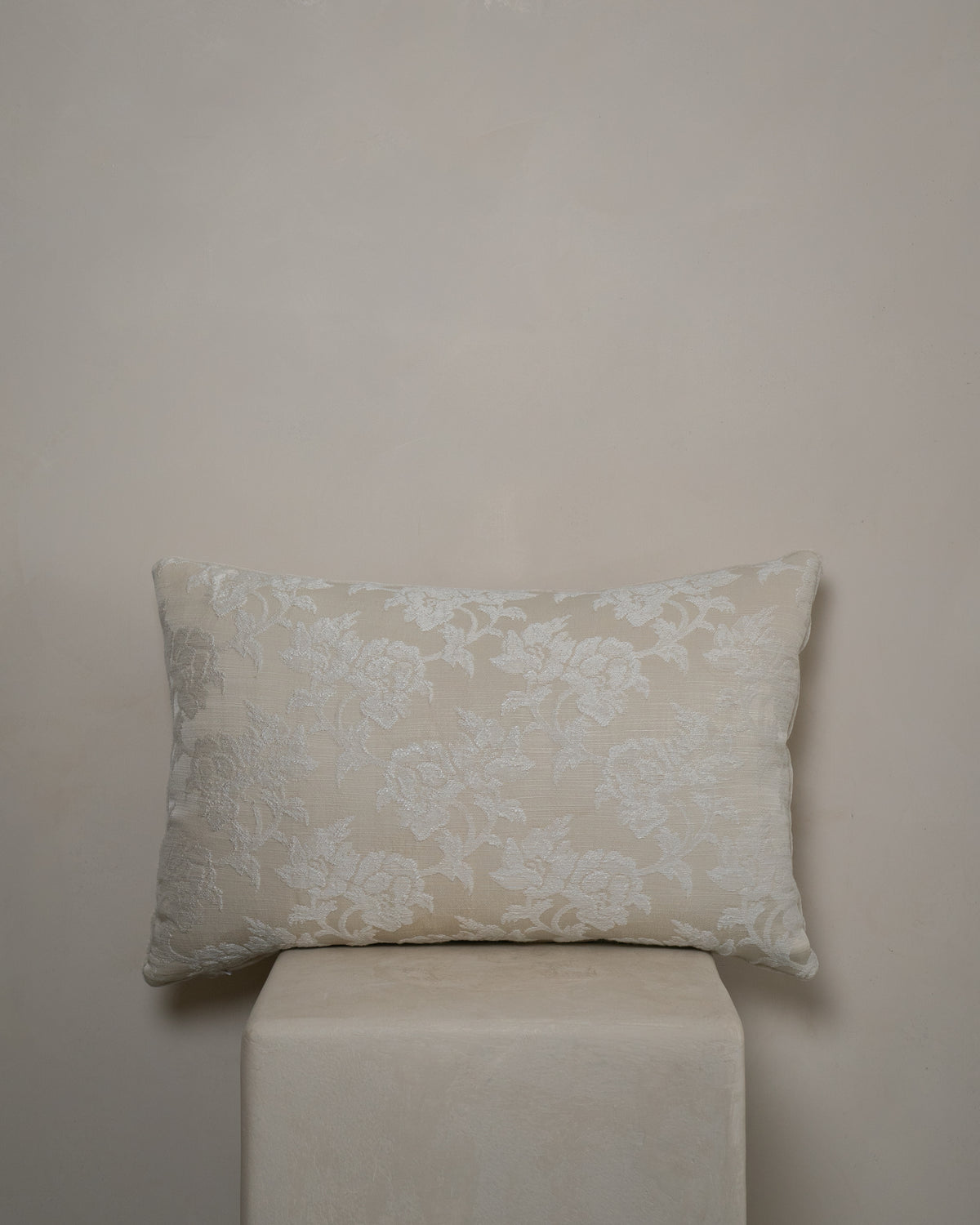 Off-White Brocade Pillow