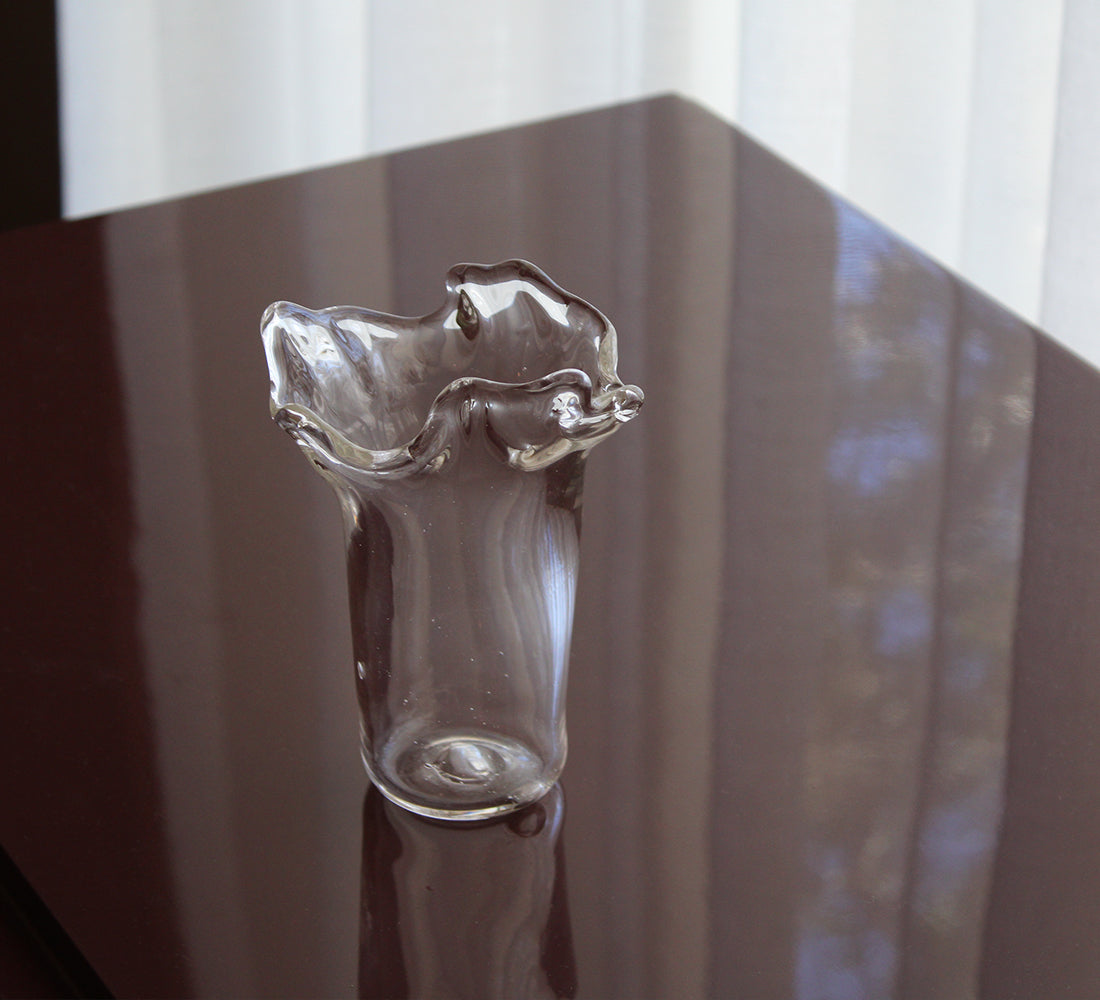 Wavy Rim Glass Vase